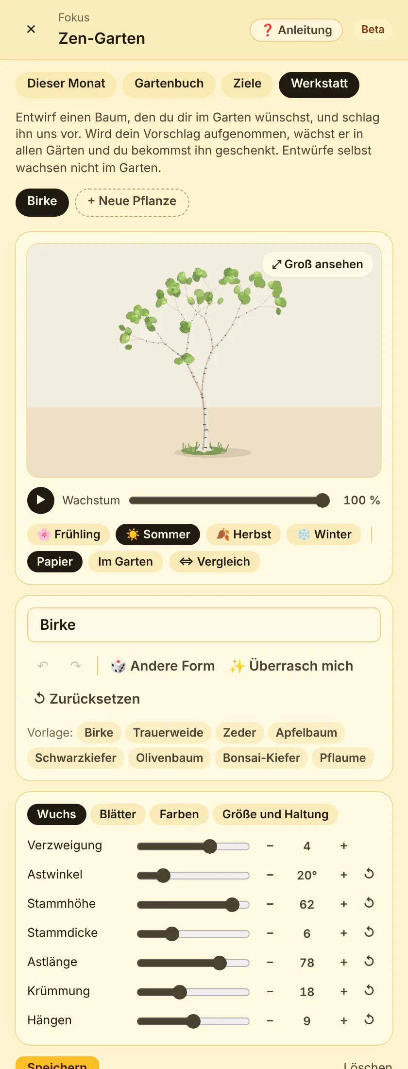 Werkstatt für eigene Pflanzen